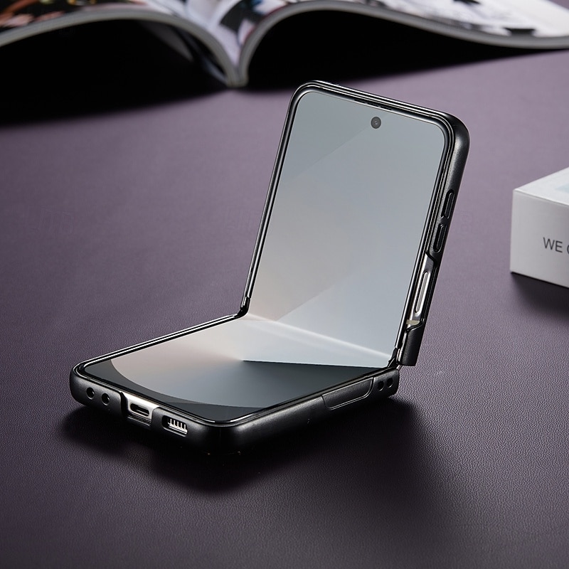 Phone Case For Samsung Galaxy Z Flip 6 Z Flip 5 Back Cover Magnetic Support Wireless Charging Card Slot Retro TPU PU Leather 2025 - $18.99 –P8