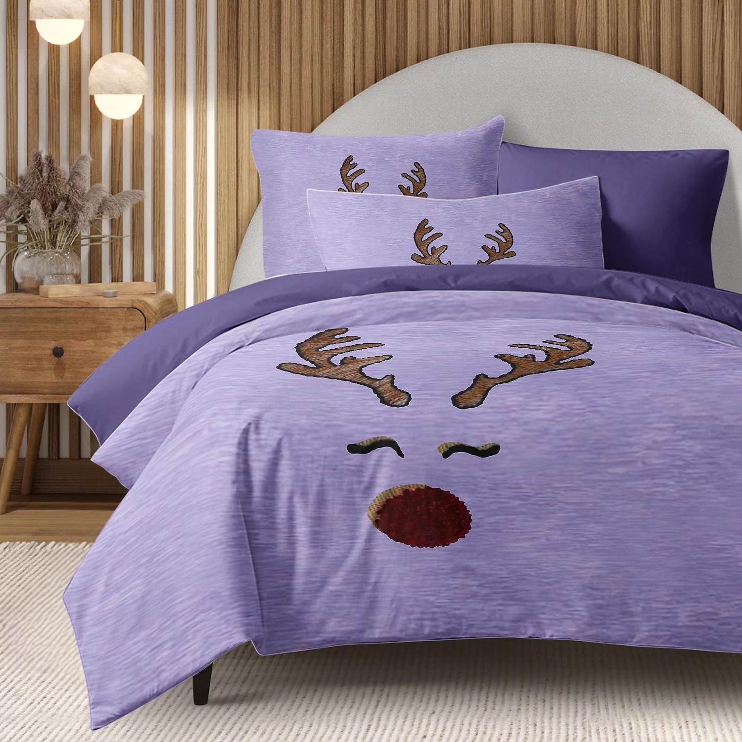 Bettbezug-Set mit Rentier-Aufdruck, 100 % Baumwolle, weiches und gemütliches Bettwäsche-Set mit weihnachtlichem Rentier-Design, perfekt für die Wintersaison, stilvolle Schlafzimmerdekoration, pflegeleicht, maschinenwaschbar 2025 - $60.99 –P13