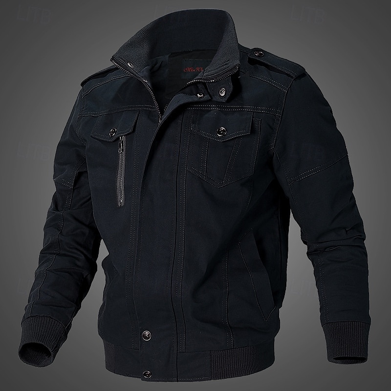 Herren Wanderjacke Cargo-Jacke Draussen Windundurchlässig Windbreaker-Jacke Reisen Schwarz Armeegrün Khaki 2025 - $52.99 –P2