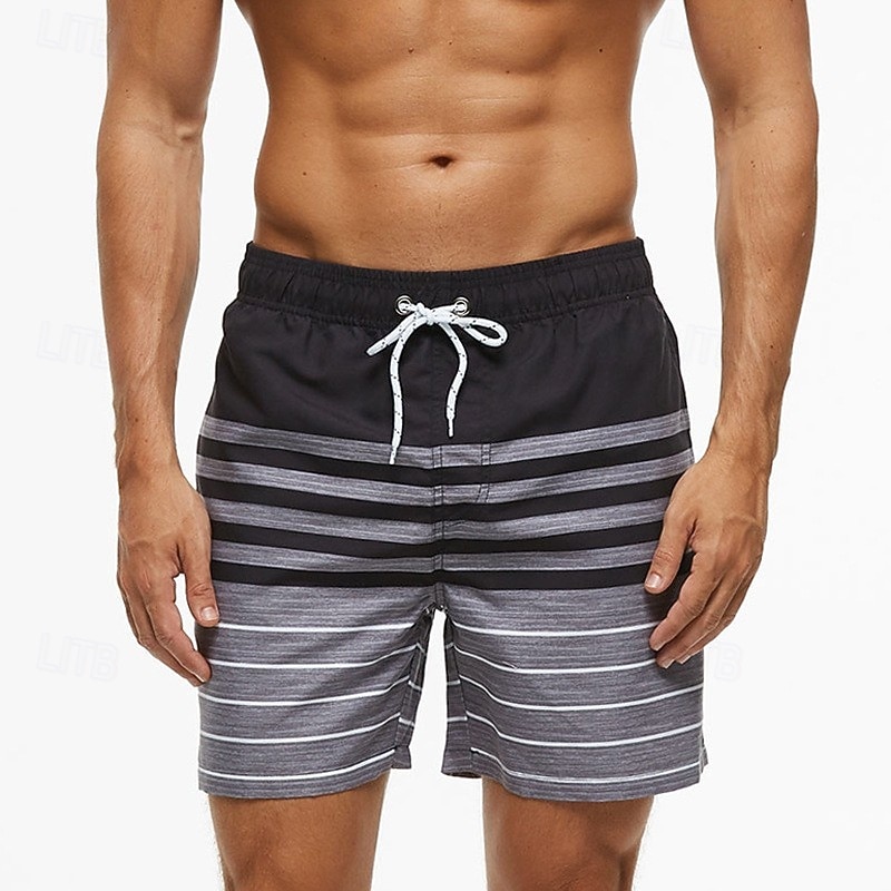 Bărbați Pantaloni Scurți de Înot Boxeri înot Dungi Cordon Cu buzunare Uscare rapidă Cu buzunare Pantaloni Scurti Costum de baie Surfing Plajă Sporturi Acvatice  Vară 2026 - $12.99 –P2