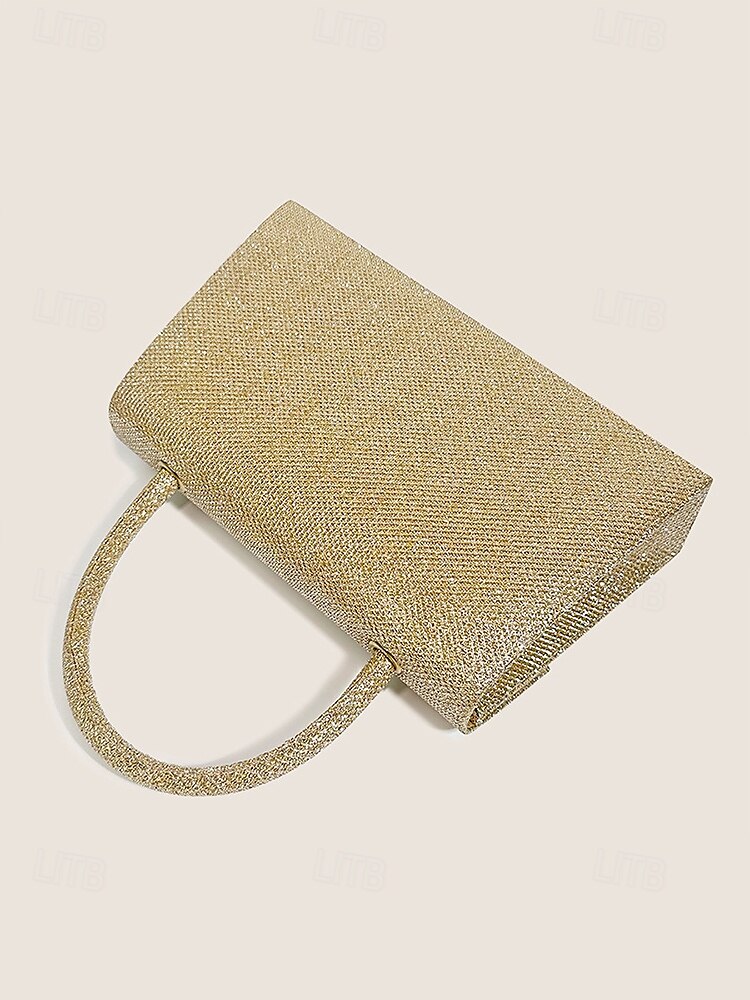 Dames Koppeling Avondtasje Schoudertassen Klep tas Polyesteri Feest Bruiloft Ketting Grote capaciteit Multi-dragen Effen Kleur Zilver Zwart Lichtbruin 2025 - $24.99 –P7