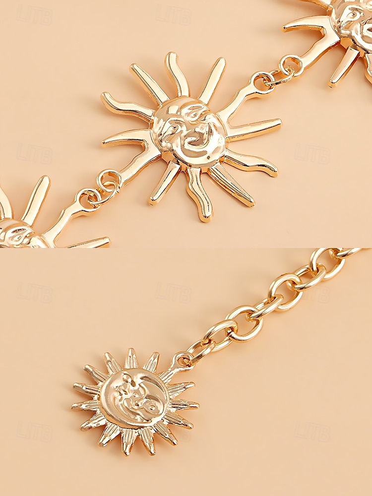 Cinturón de cuerpo con cadena de sol dorada estilo bohemio para mujer con múltiples cadenas | Perfecto para festivales y ropa de playa 2025 - $11.99 –P7