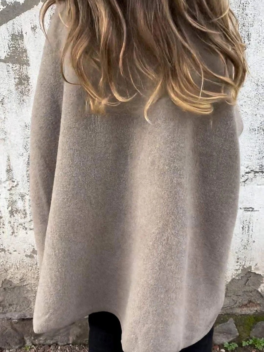 Dam Mantel / kappor Utomhus Gata Dagligen Höst Vinter Normal Täcka Normal Håller värmen Andningsfunktion Samtida Stylish Jacka 3/4 ärm Ensfärgat Pälskrage Svart Kaki Grå 2025 - $44.99 –P2