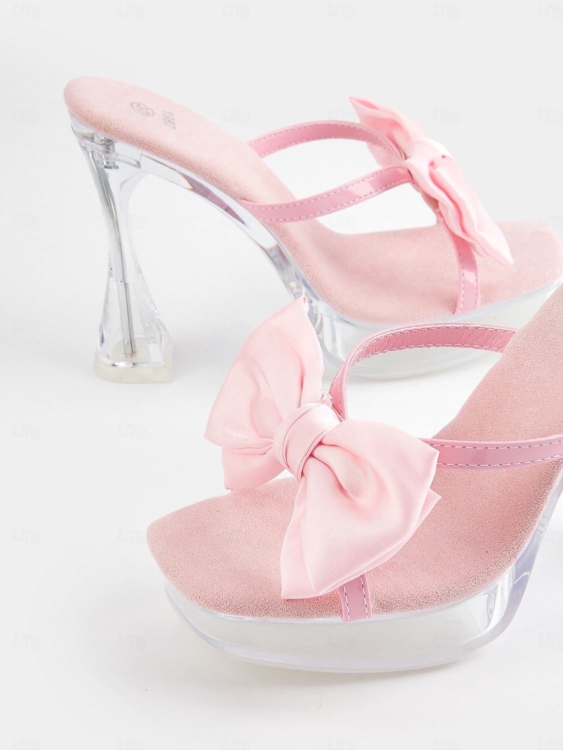 roze satijnen strik platformhakken voor dames met helder stiletto-ontwerp - stijlvolle bruidsschoenen voor bruiloften en speciale gelegenheden 2025 - $59.99 –P5