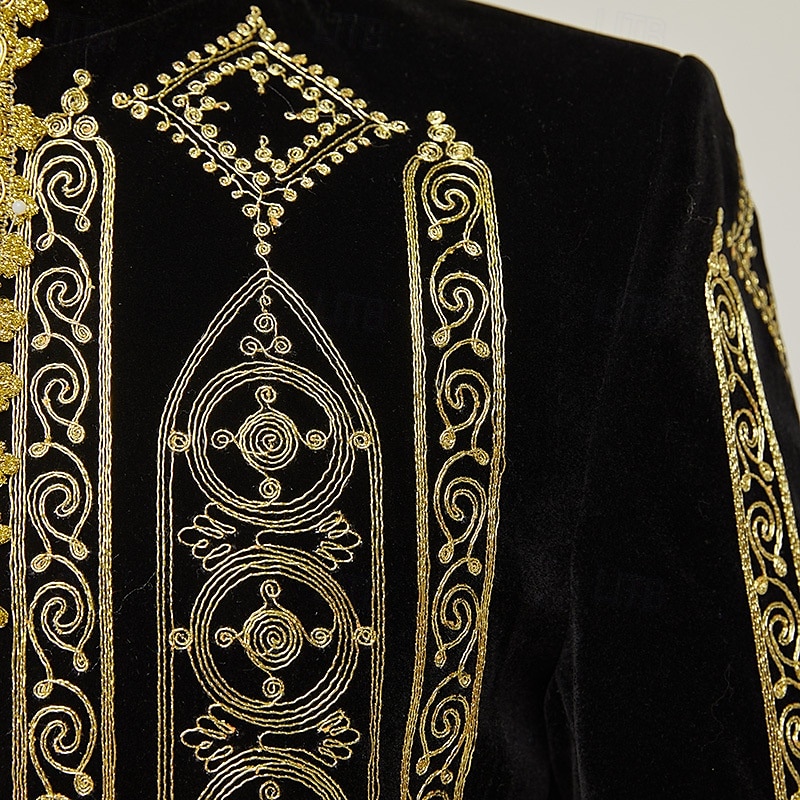 Elegante Vintage Vittoriano Cappotto Mascherata Abbigliamento esterno Principe Corrina vittoriana Ricamato Ricamo Vintage Per uomo Reale Stile Steampunk Capodanno Mascherata Feste Carnevale di Venezia del 2025 a $83.99 –P4