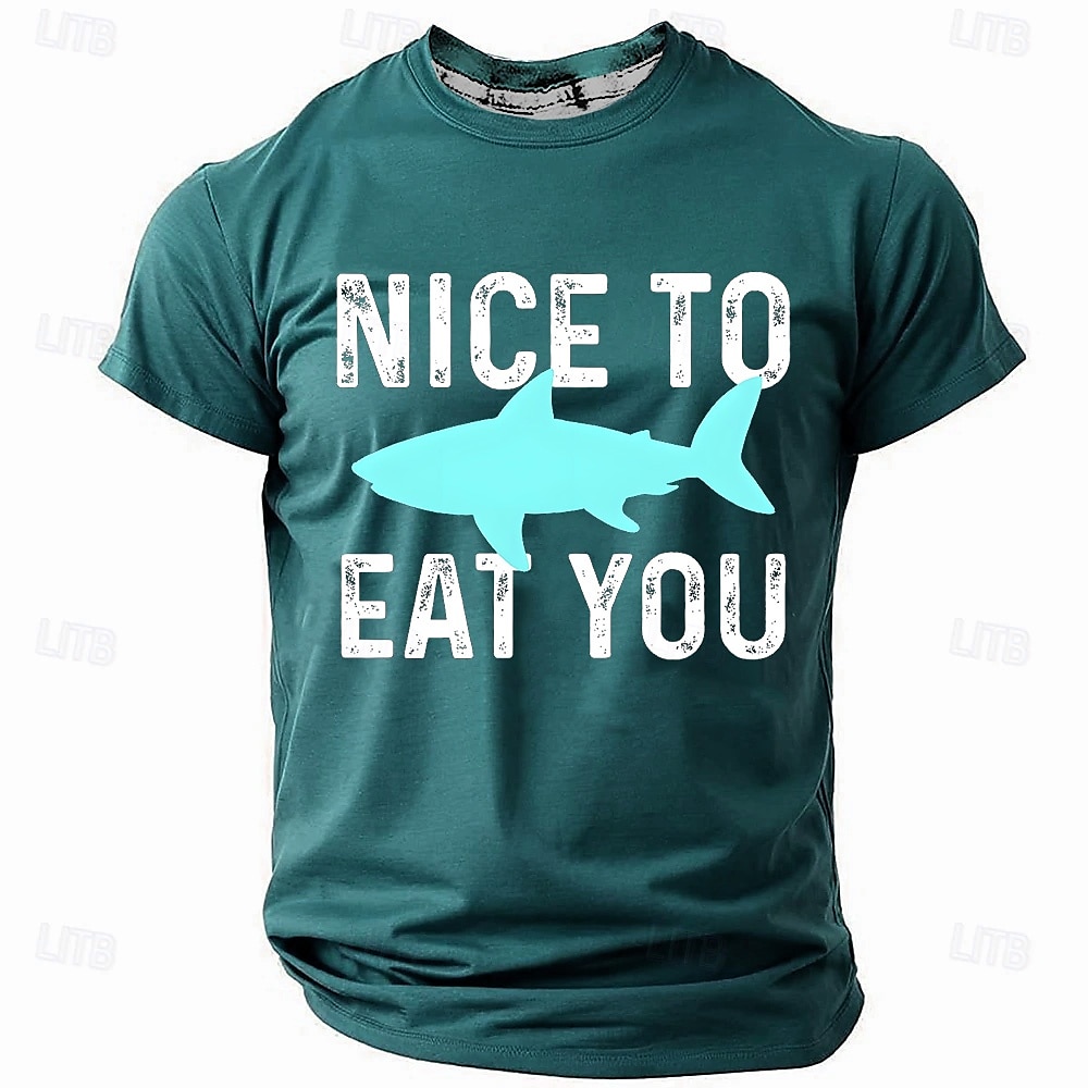 Herre Fisk Morsom T skjorte Kortermet T skjorte 3D-utskrift Crew-hals Skjorte Mote Daglig Gate Daglig Sjøblå Svart Rød Sommer Vår Klær S M L XL XXL XXXL 2025 - $17.99 –P3