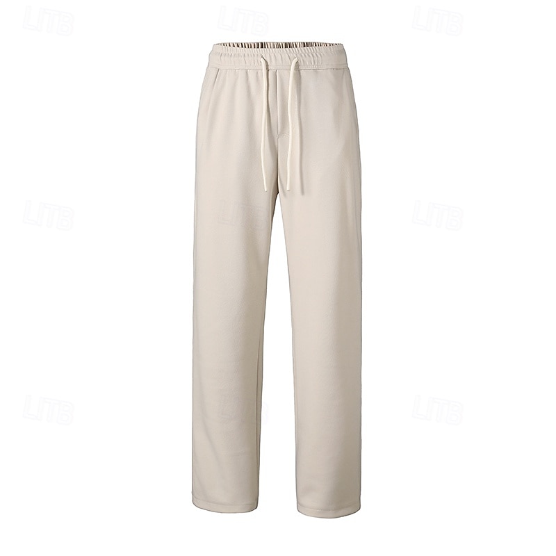 Herre Atletisk bukser Aktive bukser Aktiv Joggere Helfarge Full lengde utendørs Feriereise Hjem Sport Mote Navyblå Beige Mikroelastisk 2025 - $26.99 –P10