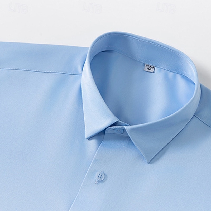Miesten Paita Pukupaita Button Up paita Tavallinen Häät Juhla Musta Valkoinen Vaalean vihreä Vaaleanpunainen Pitkähihainen Kauluskäänne 봄 & Syksy Vaatetus 2025 - $28.99 –P17