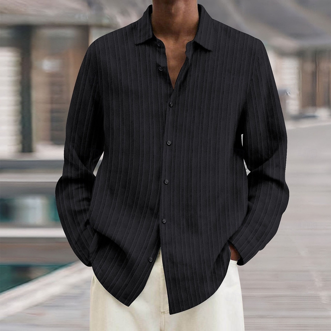 Per uomo Camicia Camicia estiva Maglietta informale Camicia da spiaggia Camicia con bottoni Cachi chiaro Nero Bianco Verde chiaro Blu marino scuro Manica lunga Tinta unica Colletto Da mare Giornaliero del 2025 a $25.99 –P2