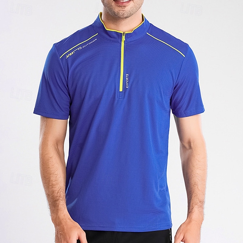 Bărbați Tricou Κοντομάνικο πεζοπορίας Manșon scurt Quarter Zip Tricou Tee Tricou muscular Cămașă cu mânecă scurtă În aer liber Uscare rapidă A face exerciţii fizice Απαλό Κατά του ιδρώτα Var 2026 - $18.49 –P2