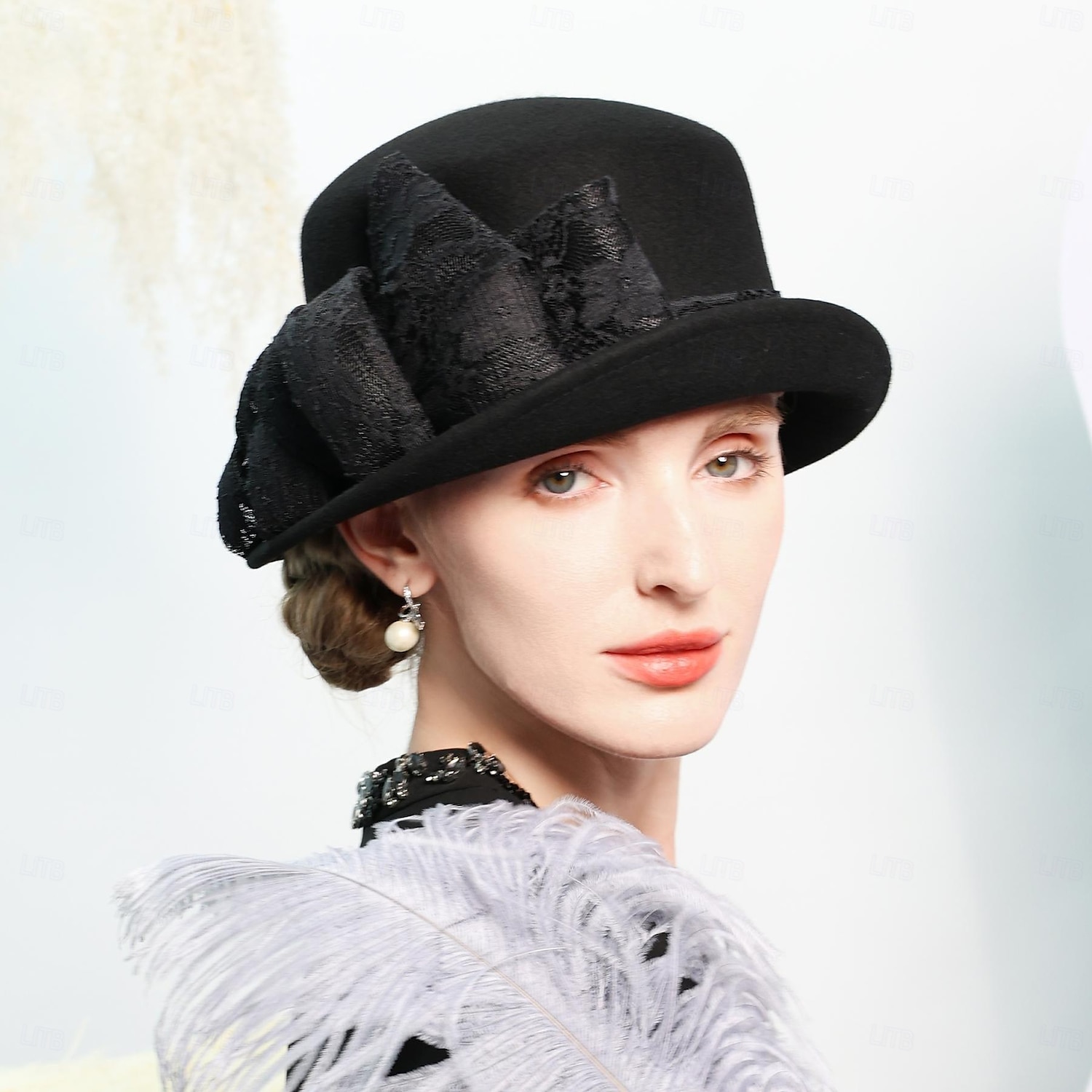 kalapok 100% gyapjú tányér / cloche sapka esküvői tea party elegáns esküvő csípős fejfedővel 2025 - $46.99 –P10