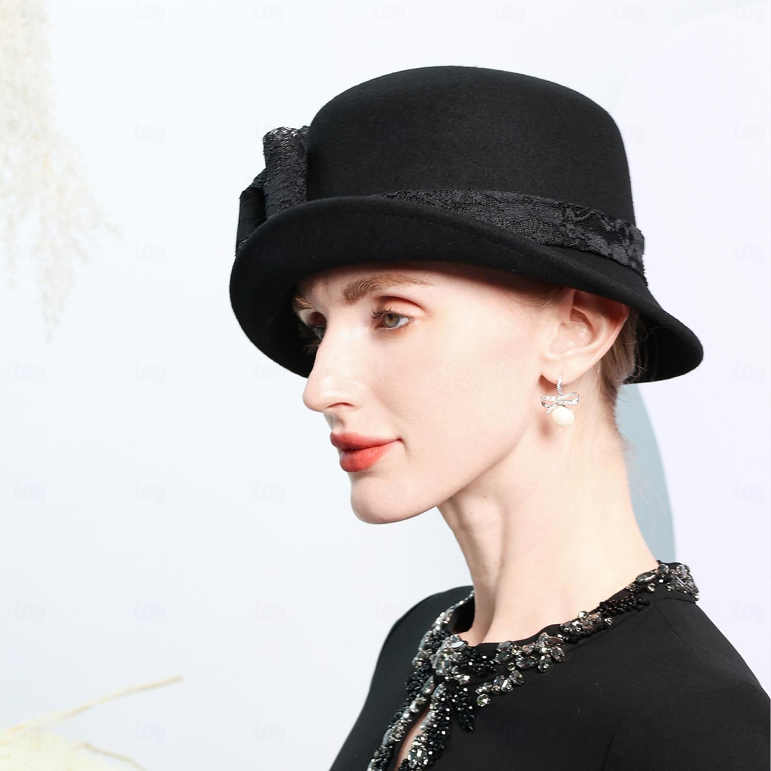 kalapok 100% gyapjú tányér / cloche sapka esküvői tea party elegáns esküvő csípős fejfedővel 2025 - $46.99 –P6
