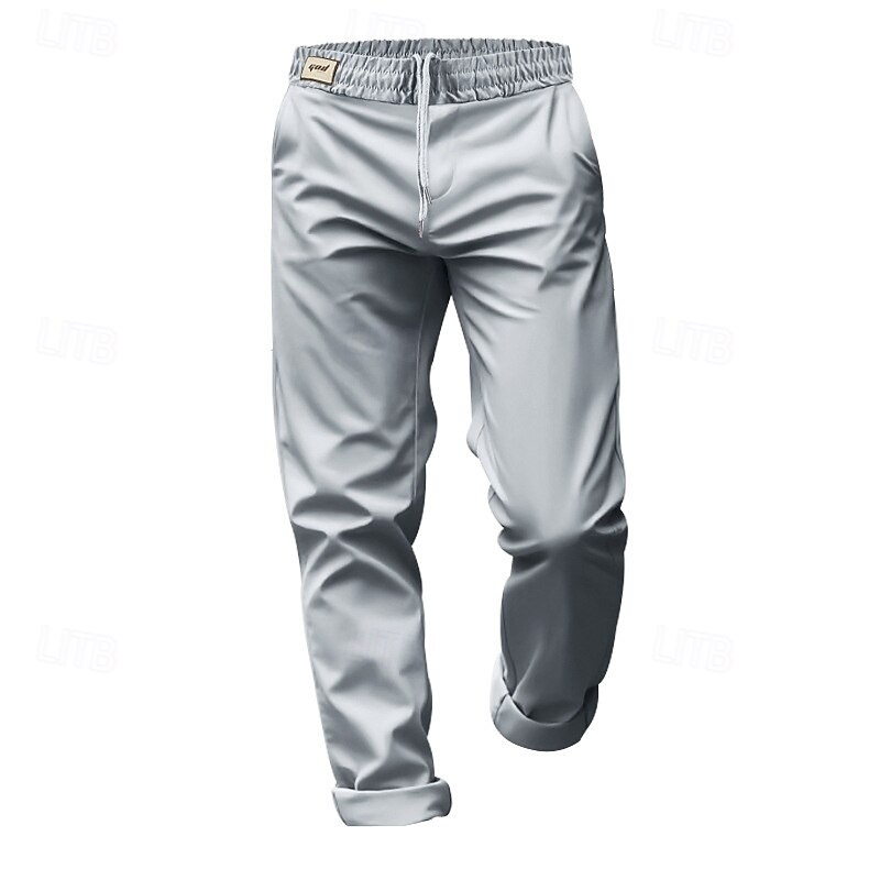 Homens Social Calças Calças de Terno Bolsos Com Cordão Cintura elástica Tecido Conforto Resistente a rugas Comprimento total Festa O negócio Diário Elegante Moda Preto Branco Micro-Elástica de 2025 por $21.99 –P13