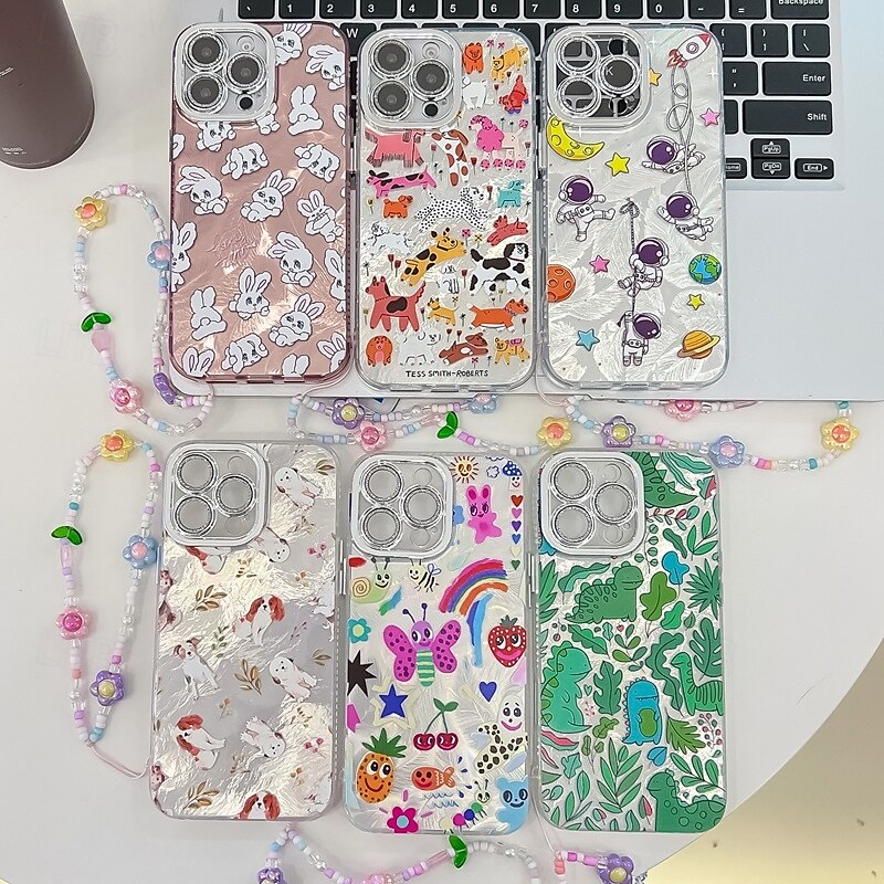 telefone Capinha Para iPhone 16 Pro Max Plus iphone 15 iPhone 15 Pro Max iPhone 14 Pro Max iPhone 13 Pro Max Capa traseira com pulseira Antichoque Retro TPU Vidro Temperado de 2025 por $15.99 –P1