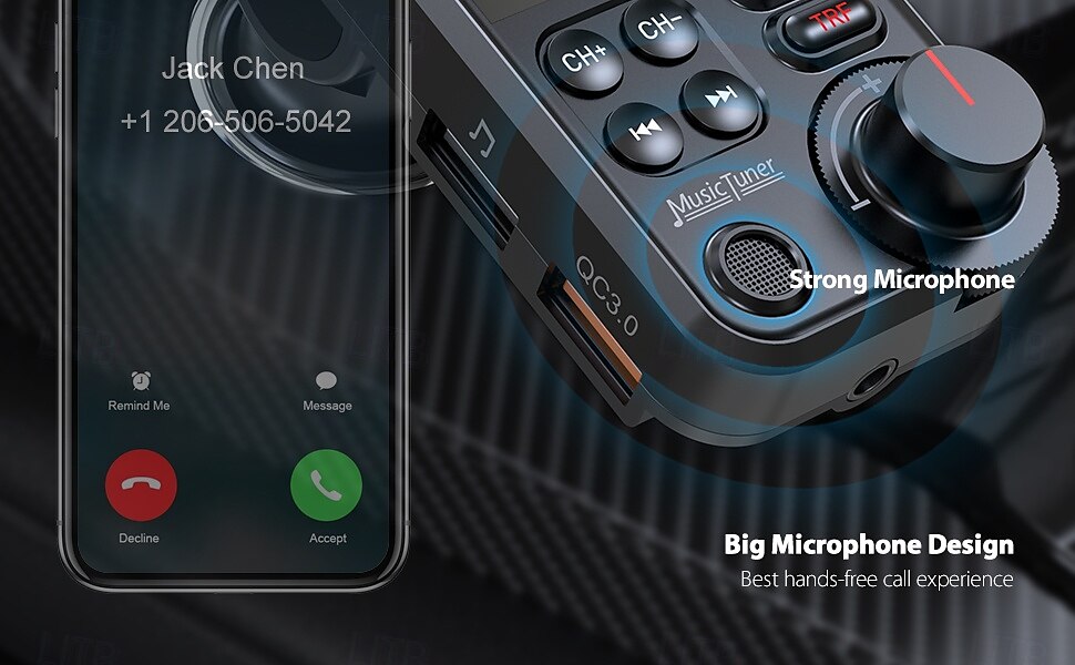 bt93 автомобильный комплект громкой связи bluetooth 5.0 трансмистер fm qc3.0 быстрая зарядка беспроводной автомобильный mp3-плеер bluetooth автомобильный трансмитер fm 2025 - $47.99 –P11