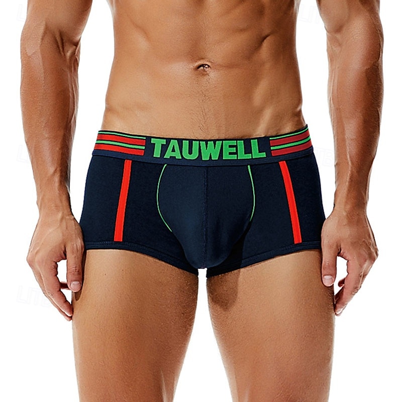 Men's 1 PCS Boxers Underwear Boxer Shorts Patchwork 90% Cotton Breathable Soft Comfortable Color Block Letter Mid Rise Black White 2025 - $10.49 –P3