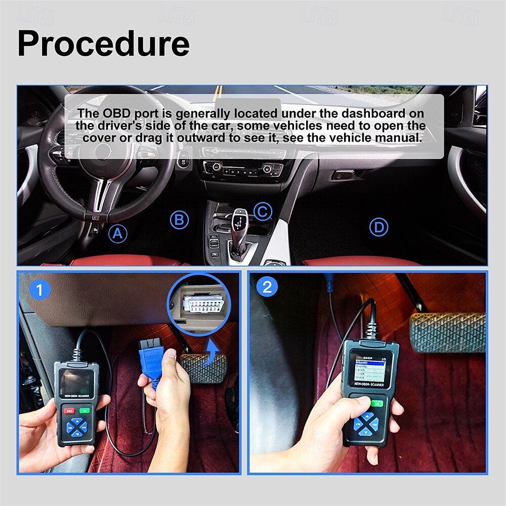 OBD2 Scanner Diagnostic Tool Battery Tester Vehicles Check Engine Malfunction Code Reader with Reset OBD II Car Scanner&Tester Diagnostic Tools 2025 - $38.99 –P6
