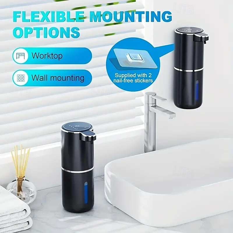 Distributeur de savon automatique d'une capacité de 380 ml - rechargeable par USB sans contact et technologie de détection de mouvement de 2025 ? $43.99 –P8