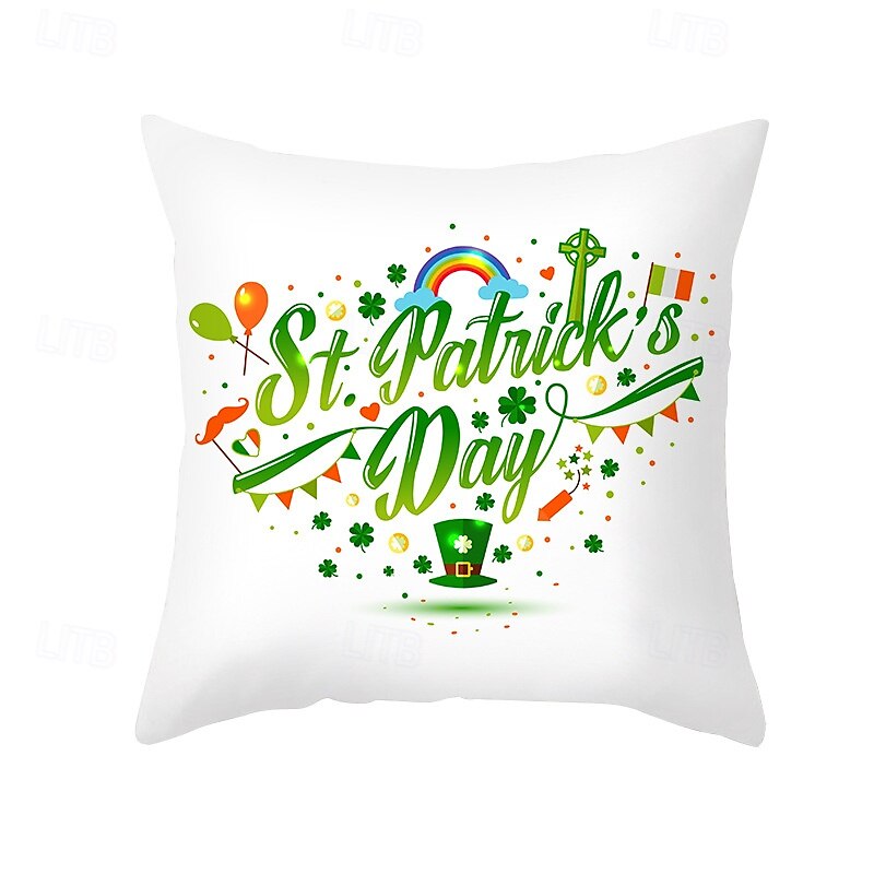 husă de perne decorativă ziua Sfântului patrick 1 bucată shamrock husă de pernă pătrată moale față de pernă pentru dormitor living canapea canapea scaun 2025 - $12.99 –P4
