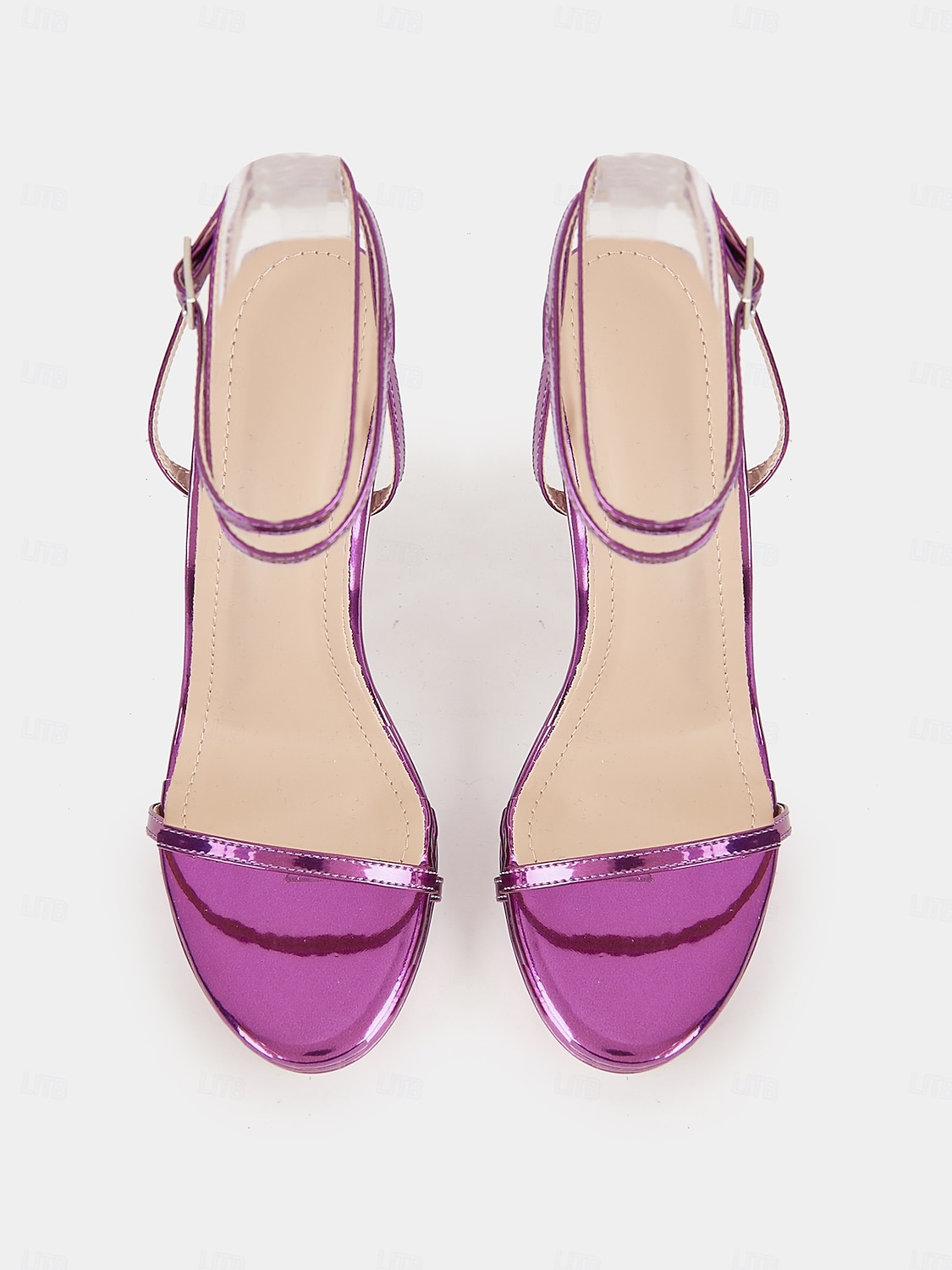 sandales à lanières violettes métallisées pour femmes avec talons sculpturaux et bride à la cheville – talons hauts audacieux pour les soirées et les occasions spéciales de 2025 ? $54.99 –P6