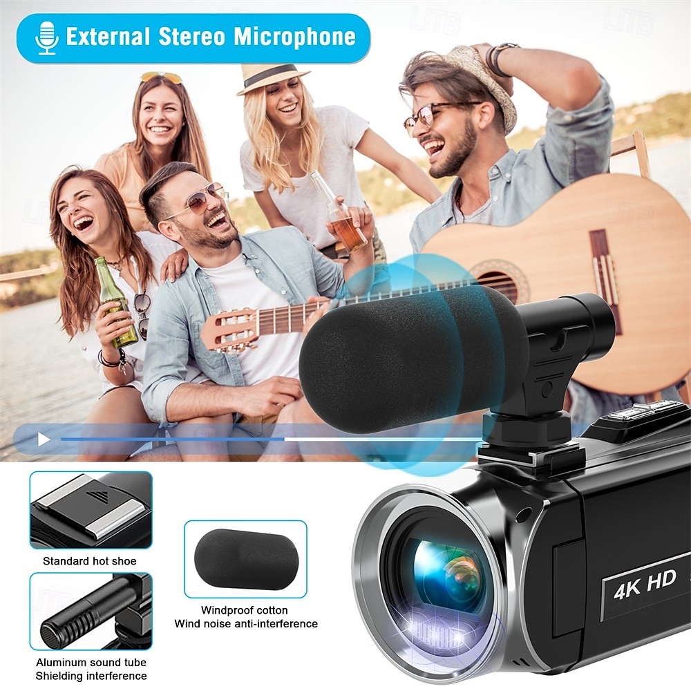 2025年 ビデオカメラ、ビデオカメラ、HD 4K、48MP、ビデオレコーダー、カメラ、ビデオブログ用カメラ、DV、ビデオカメラ、デジタルズーム コレクション – $147.99 –P16