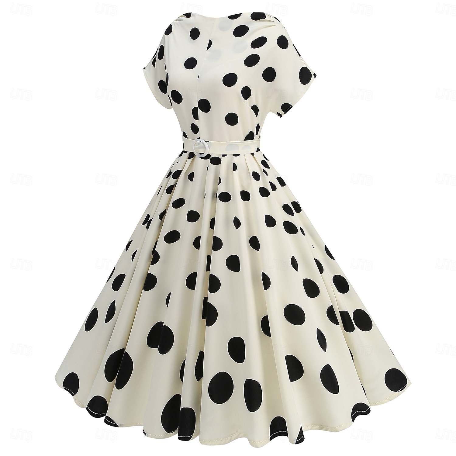 Retro Vintage 1950er Hepburn Kleid Ausgestelltes Kleid Tupfen Blume / Blumenmuster Kostüm Damen Maskerade Veranstaltung / Fest Junggesellinnenabschiedsparty Festival Erwachsene Kleid 2026 - $34.99 –P12