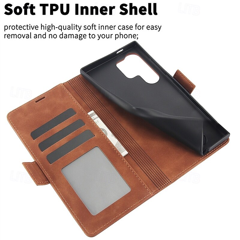 Phone Case For Samsung Galaxy S24 Plus S24 S23 S23 Plus S22 S22 Plus S21 Ultra S21 FE S21 S20 Plus Flip Cover with Stand Holder Magnetic Card Slot Retro TPU PU Leather 2025 - $20.99 –P16