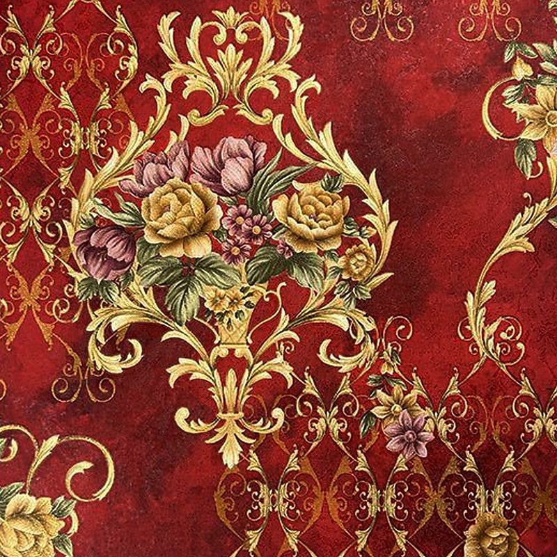 1 rulle 3d europeisk damast icke självhäftande tapet präglad sovrum sänggavel vardagsrum bakgrund väggdekoration vattentät tapet 950x53cm/374x20.87inch 2026 - $47.99 –P10