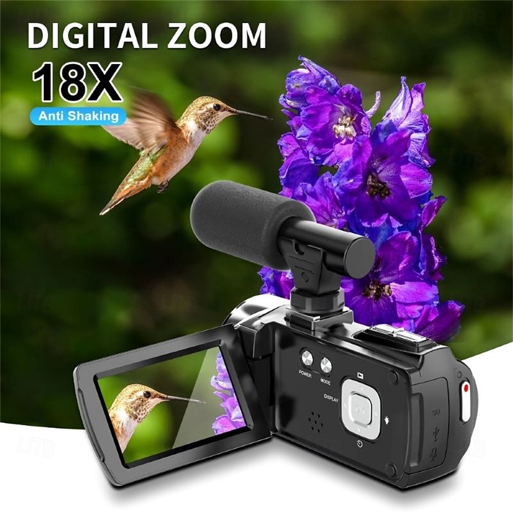 2025年 ビデオカメラ、ビデオカメラ、HD 4K、48MP、ビデオレコーダー、カメラ、ビデオブログ用カメラ、DV、ビデオカメラ、デジタルズーム コレクション – $147.99 –P9