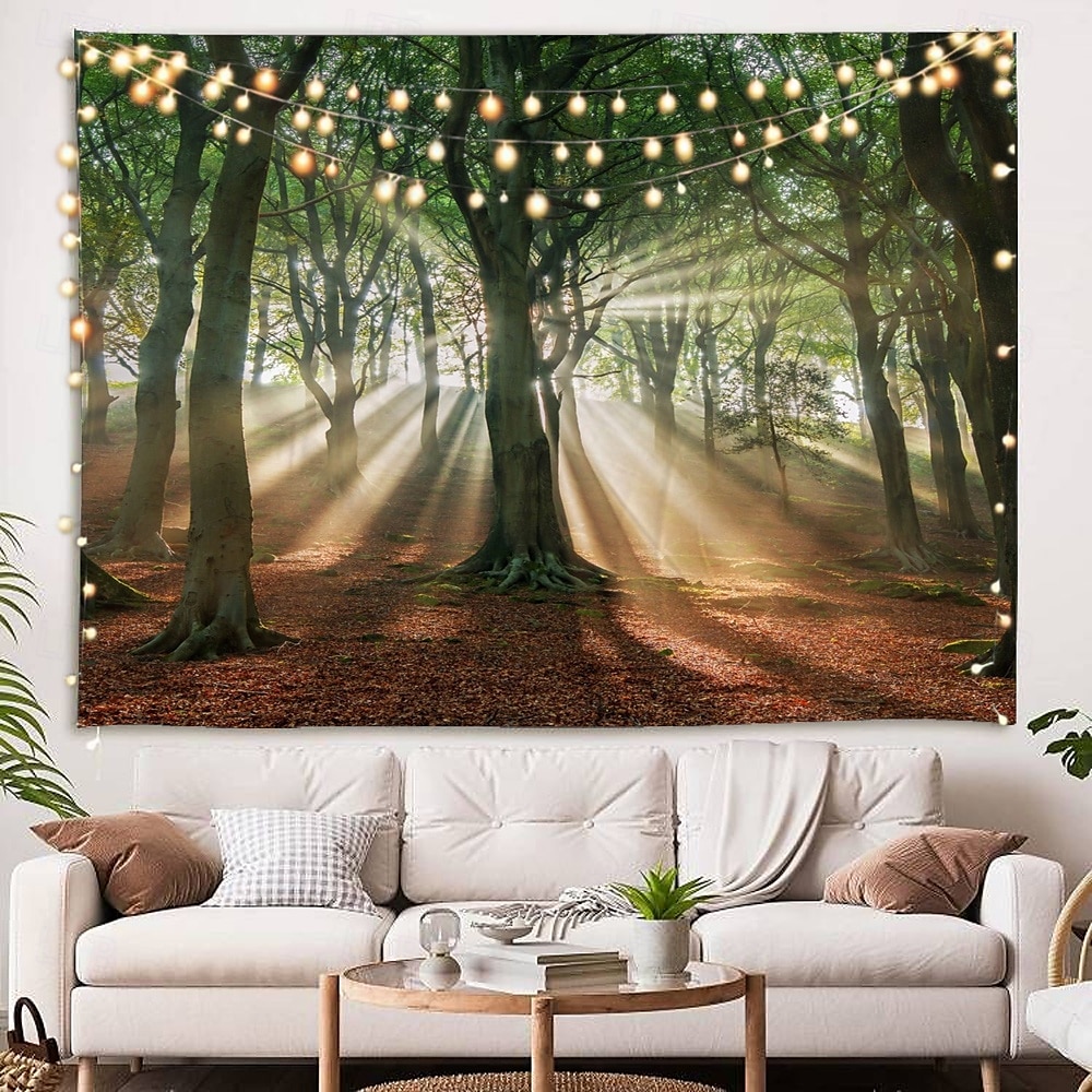 paisagem floresta tapeçaria pendurada arte de parede grande tapeçaria mural decoração fotografia pano de fundo cobertor cortina casa quarto sala de estar decoração de 2025 por $16.99 –P2