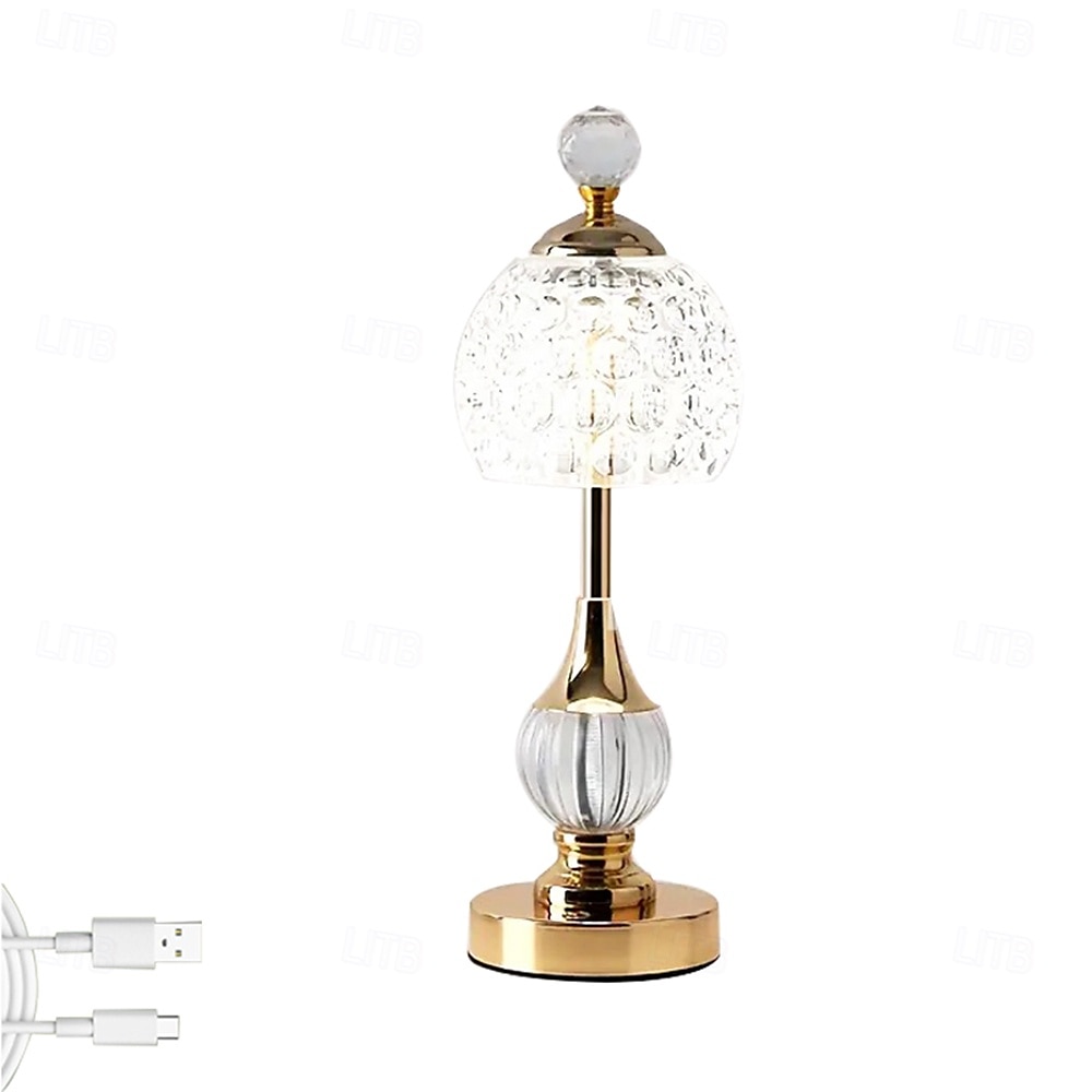 Abajur de mesa de cristal abacaxi recarregável usb - luz noturna de mesa com controle de toque 1 unidade de 2025 por $48.99 –P6