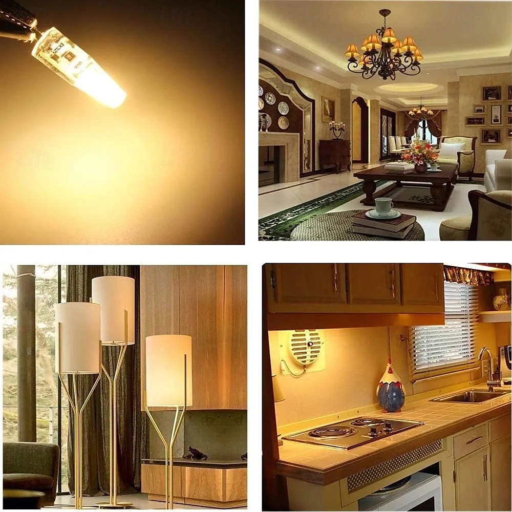 ampoules LED G4 à deux broches 3 W AC/DC 12-24 V, à intensité variable pour paysage, sous armoire, &éclairage de lustre 10pcs de 2025 ? $36.99 –P3