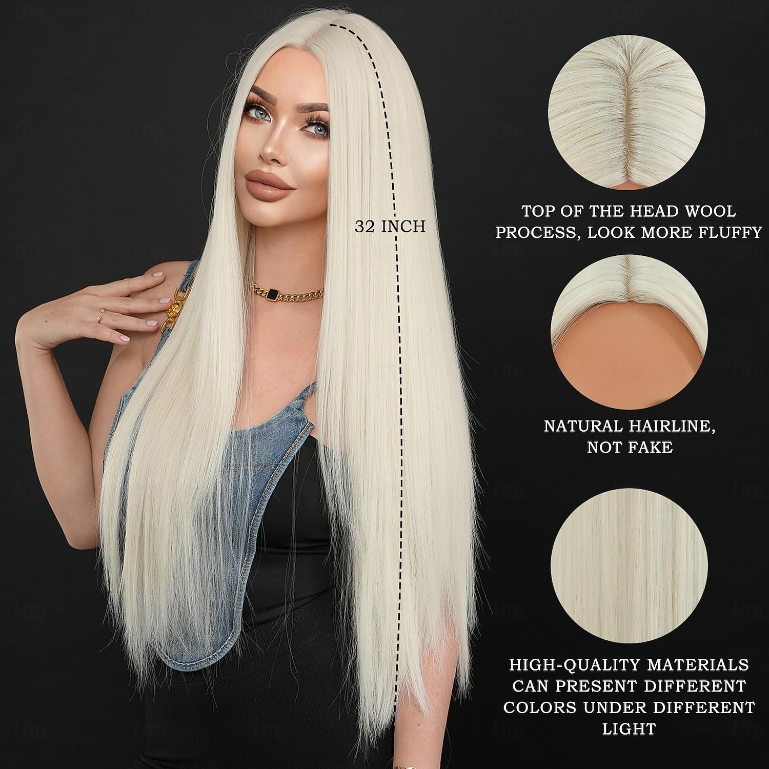 Super Long  Wigs Natural Heat Resistant Fiber Synthetic Layered Straight Midlle Part Wigs Women Wigs for Holiday Festival Daily Party Daily Used 2026 - $19.99 –P2