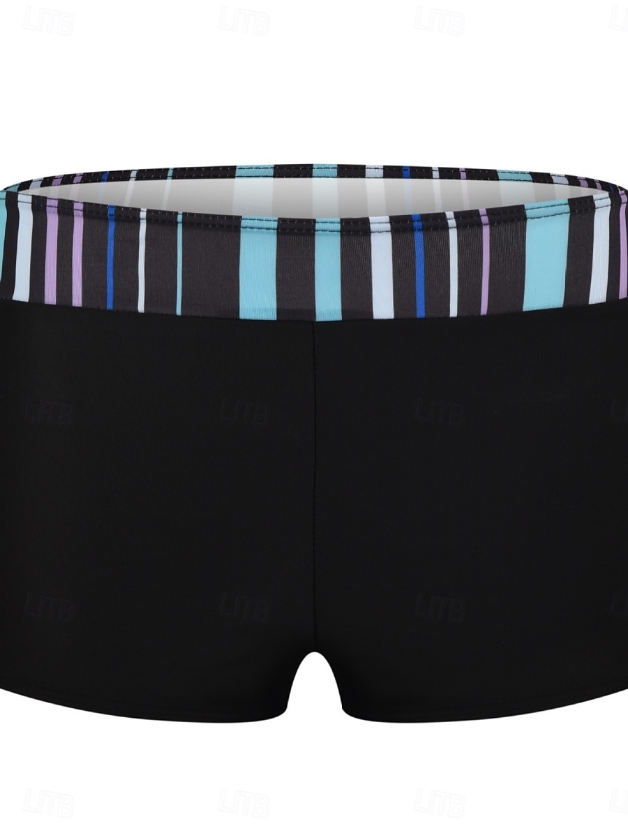 Dam Badkläder Tankini 2 st Pojkeben Baddräkt Öppen rygg Hög midja Semester Standkläder Rand V-hals Ärmlös Baddräkter 2025 - $25.99 –P12