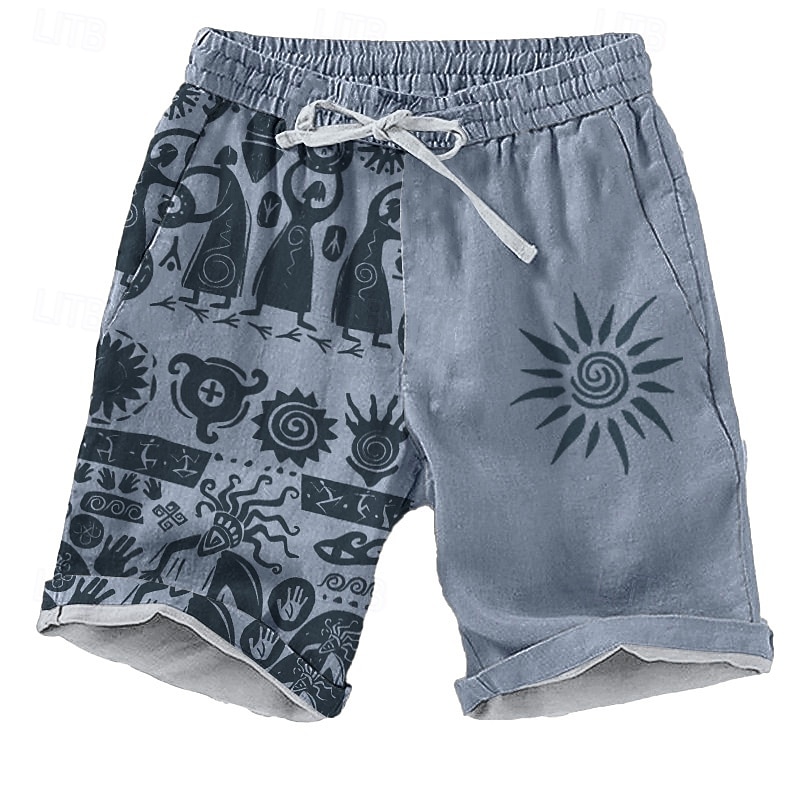 Men's Sun Ethnic Kokopelli Shorts Beach Shorts Casual Shorts Mid Waist Vacation Streetwear Hawaiian Outdoor Casual Holiday Drawstring Side Pockets Designer Clothing Apparel 2025 - $19.99 –P3