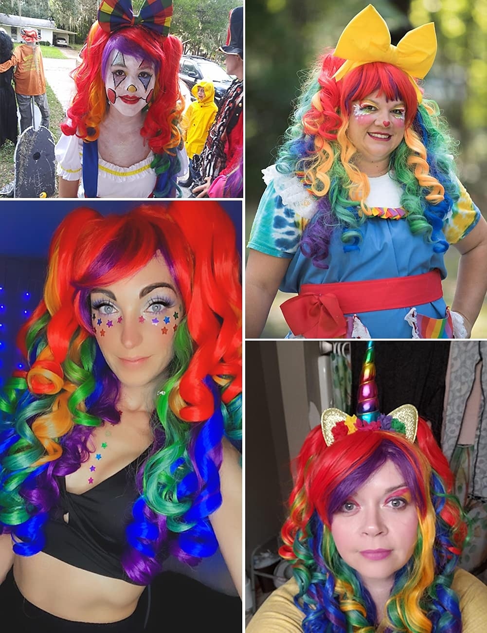 lång lockig cosplay peruk med 2 hästsvansar för carvinal 2025 - GBP £19 –P3