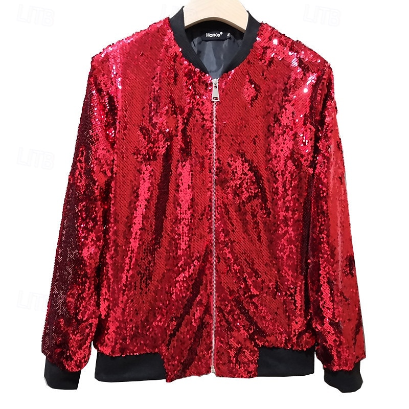 Retrò Vintage Anni '80 Cappotto Paillettes Tinta unita Per donna Halloween Mascherata Performance Parata dell'Orgoglio Mese dell'orgoglio Adulti Cappotto Tutte le stagioni del 2025 a $48.99 –P10