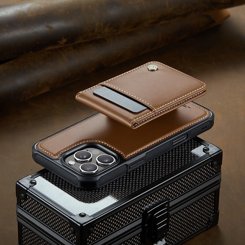 Phone Case For iPhone 16 Pro Max Plus iPhone 15 Pro Max Plus iPhone 14 13 12 11 Pro Max Plus Back Cover with Stand Holder Magnetic Support Wireless Charging Retro TPU PU Leather 2025 - $22.99 –P4