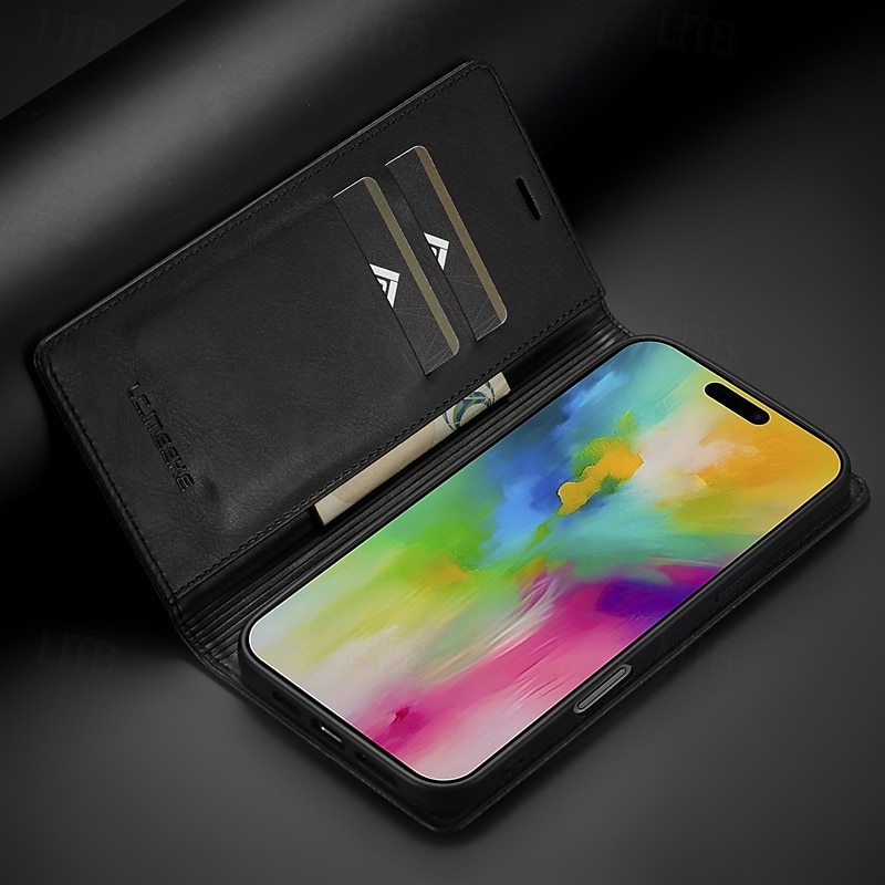 telefon Carcasă Pro iPhone 16 15 14 Pro Max Plus iPhone 13 12 11 Pro Max Mini Flip Cover se stojánkem Magnetické Slot pro kartu Retro TPU PU kůže 2025 - $15.99 –P6