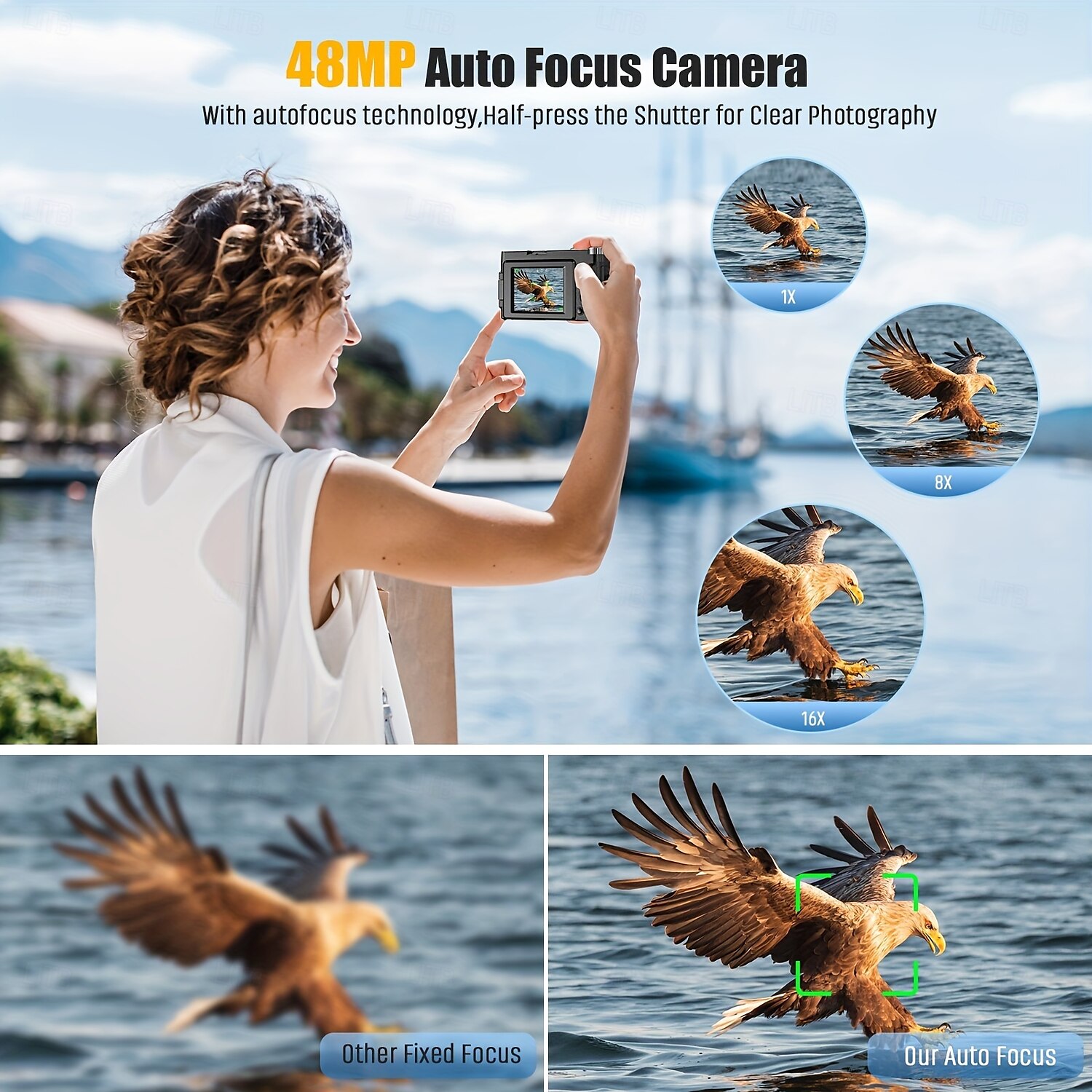 2025年 4k デジタルカメラ 48MP カメラ オートフォーカス コンパクトデジタルカメラ フラッシュライト付き ポイントアンドシュートカメラ 小型デジタルカメラ  コレクション – $151.99 –P3