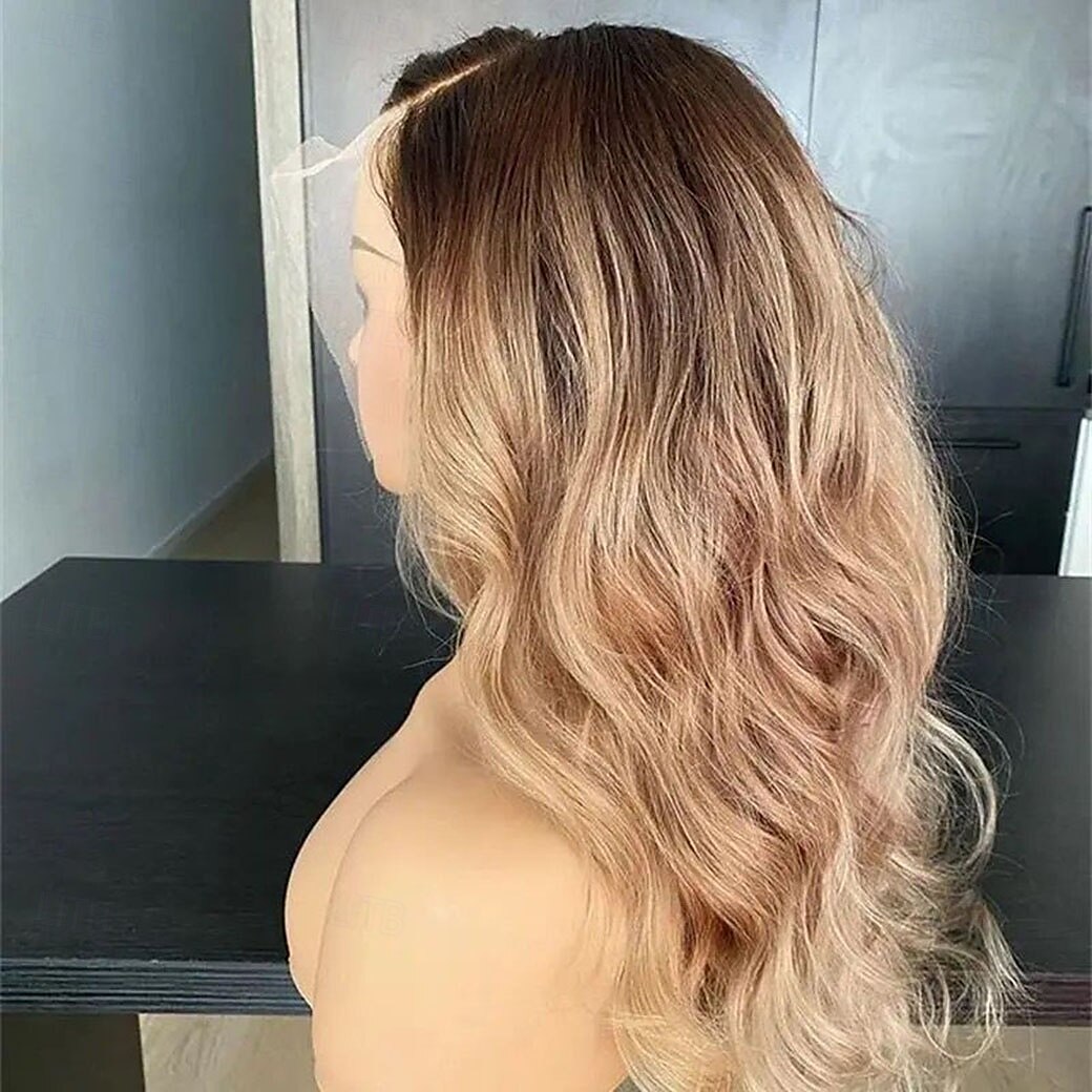 Perruque Cheveux Naturel Rémy Fermeture 5x5 13x4 devant en dentelle Cheveux Brésiliens Ondulation Lâche Blond Multicolore Partie libre Femme Densité 130% 150% Mèches Colorées / Balayées Ligne de de 2025 ? $235.69 –P2