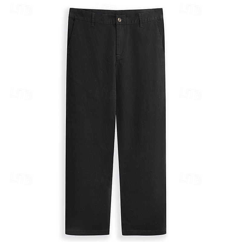 Herren Hose Hosen Chinesisch Chino Chino Hosen Freizeithose Knopf Vordertasche Glatt Komfort Weich Geschäft Täglich Ausgehen Modisch Strassenmode Hellkaki Schwarz Mikro-elastisch 2025 - $28.99 –P7