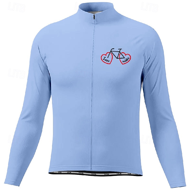 Herr Cykeltröja Grafisk Bokstav & Nummer Långärmad Cykel T-shirt Tröja med 3 bakfickor Bergscykling Snabb tork Anatomisk design Uppsugande Andningsfunktion sporter Mörkrosa Vit Rosa Kläder 2025 - $28.99 –P9