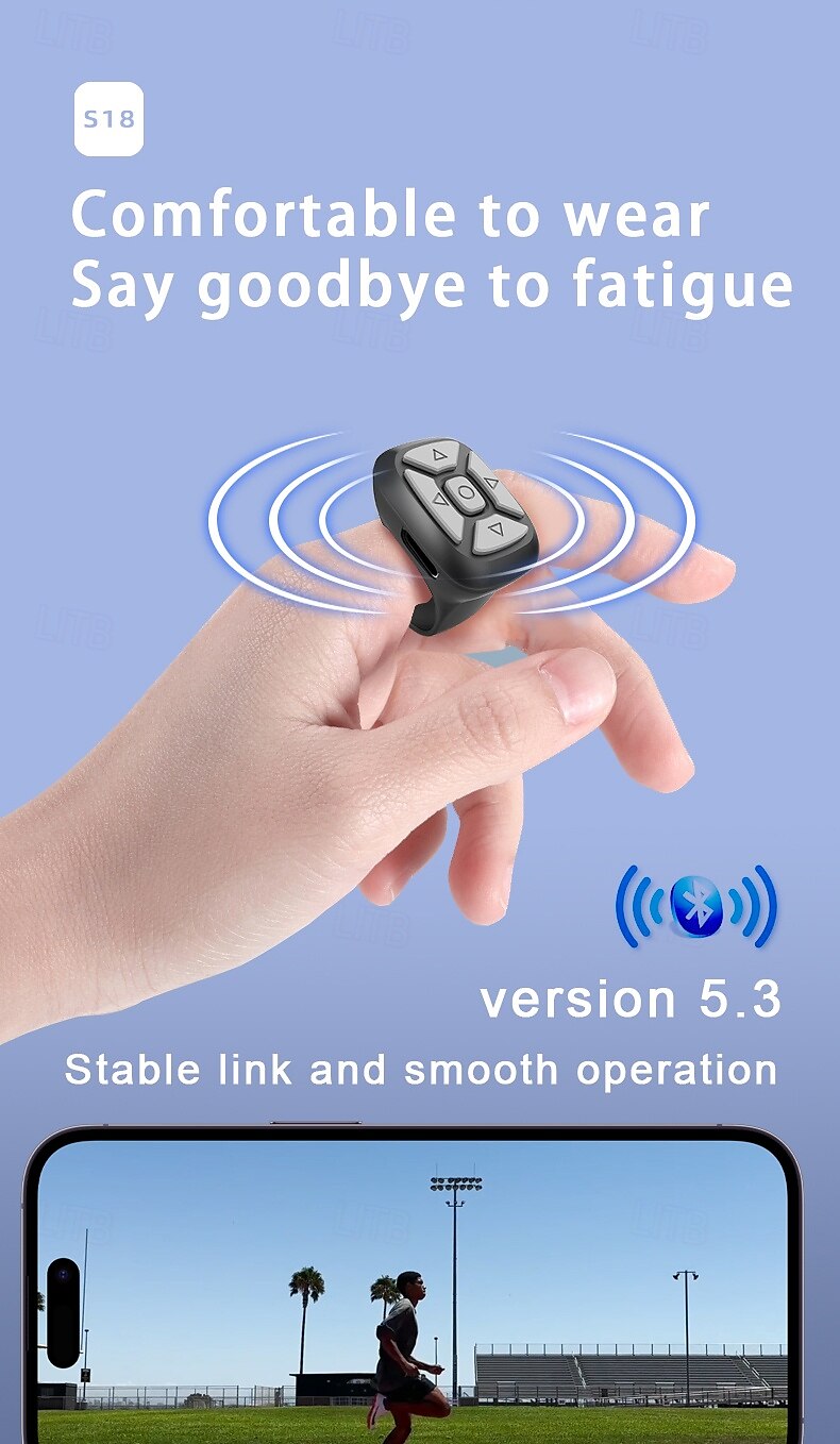 Smart Finger Ring Remote Control Novel Page Turning Shoot Mobile Phone10m Long Wireless Selfie Distance Ring Remote Controller 2025 - $18.99 –P4