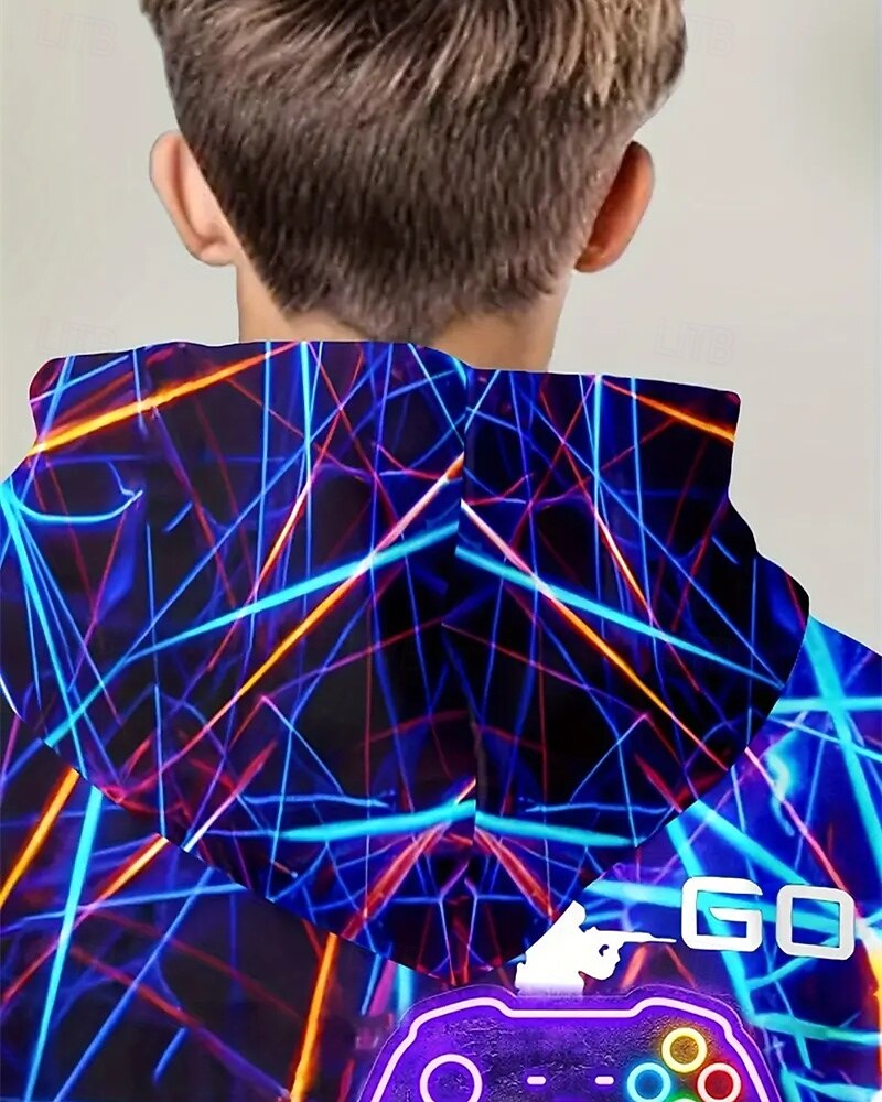 Chlapecké 3D Grafika Hry Kapuce Dlouhý rukáv Jaro Podzim Módní Šik ven Děti 4-12 let Kapuce Venkovní Ležérní Denní Běžný 2025 - $18.99 –P3