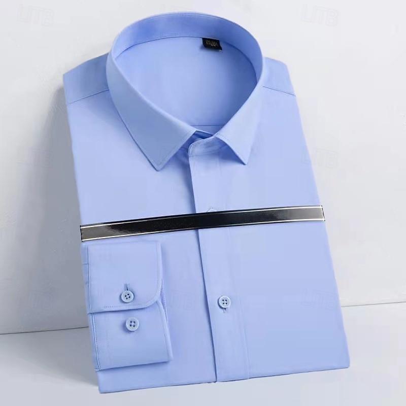 Miesten Pukupaita Button Up paita Yhtenäinen väri Koulu Muodollinen Valkoinen Sininen Vaalea taivaan sininen Vaalean sininen-valkoinen Pitkähihainen Sänkyjen avaus Kaikki vuodenajat Vaatetus 2025 - $23.99 –P9