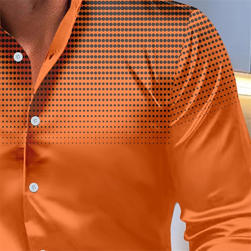 Per uomo Camicia con colletto a fascia Camicia in raso Camicie Liscio Matrimonio Esterno Bianco Rosso Blu marino Arancione Manica lunga Estate Primavera Abbigliamento del 2025 a $26.99 –P6