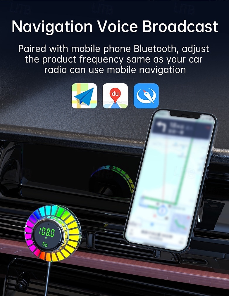 2025年 急速充電カーチャージャー、Bluetooth MP3プレーヤー、ロスレス音楽、電圧表示、音声コントロール、眩しい光の効果  コレクション – $43.99 –P8