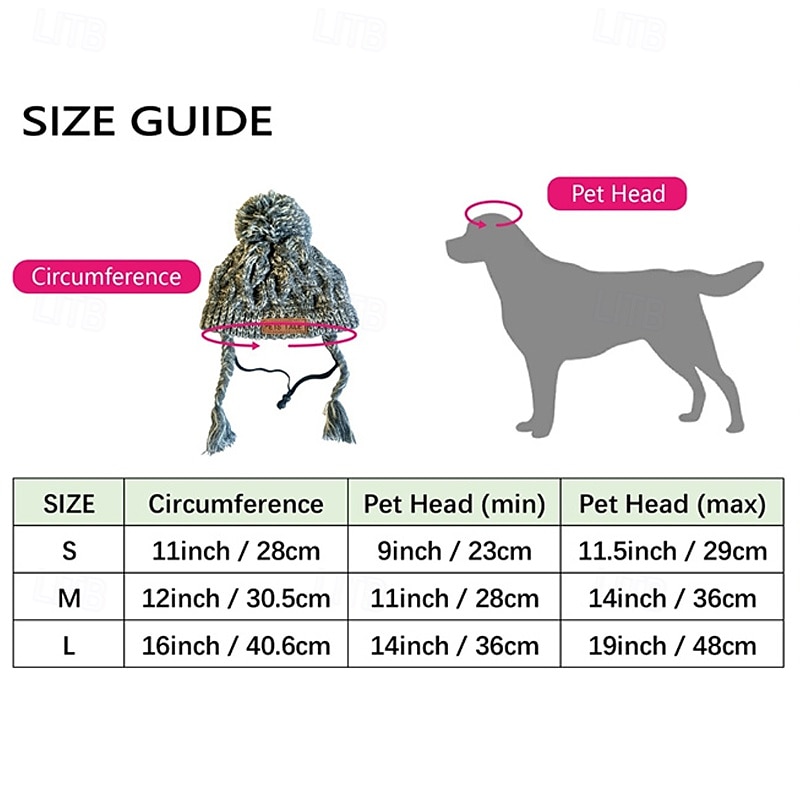 Gorro de punto acogedor para perros: accesorio de invierno cálido, resistente al viento y suave para mascotas de razas pequeñas y grandes: perfecto para actividades al aire libre en climas fríos 2025 - $15.99 –P11