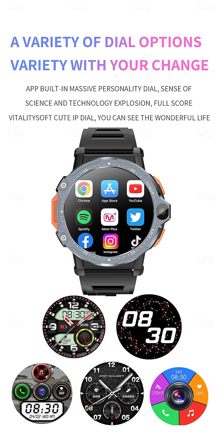 iMosi PG999 Smart Watch 1.54 inch 4G LTE Cellular Smartwatch Phone 4G Pedometer Call Reminder Heart Rate Monitor Compatible with Null Men GPS Long Standby Hands-Free Calls IP 67 43mm Watch Case 2025 - $94.99 –P12